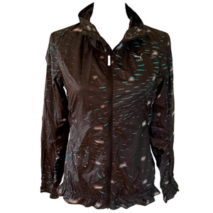 PUMA windbreaker Black with multicolored design small reflectors on arms size S